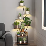 Load image into Gallery viewer, 8-Tiered 64' Tall Indoor Plant Shelves Plant Stand Indoor with Grow Light