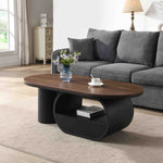 Load image into Gallery viewer, Luxury Industrial Oval 47.24'' Coffee Table with Storage Drawer