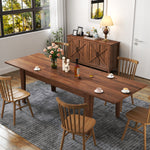 Load image into Gallery viewer, 106.3'' Large Extendable Kitchen Walnut Dining Table