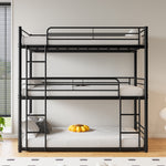 Load image into Gallery viewer, Triple Twin Metal Bunk Beds with Two Attached Ladders