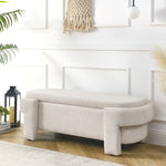 Load image into Gallery viewer, Linen Fabric Upholstered Beige Bench with Large Storage Space