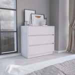 Load image into Gallery viewer, 31'H White 3 Metal Rails Drawers Dresser