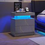 Load image into Gallery viewer, Nightstand LED Bedside Table Cabinet Lights Modern End Side with 2 Drawers