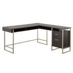 Load image into Gallery viewer, Modern Smooth-operating Drawers Black Finish L-Shaped Desk