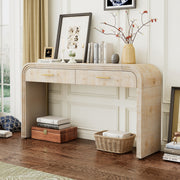 Unique Retro Silhouette Console Table with Open Style & Two Top Drawers