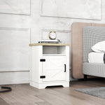 Load image into Gallery viewer, Modern Farmhouse Nightstand End Beside Table with Barn Door