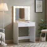 Load image into Gallery viewer, White Vanity Desk with Mirror and 3 Lighting Modes Adjustable