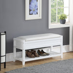 Load image into Gallery viewer, Rouen White Seating Bench with Shoe Storage