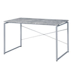 Load image into Gallery viewer, Industrial Faux Concrete Silver Finish Writing Laptop Table
