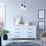 Load image into Gallery viewer, Modern White Six Drawer Double Dresser