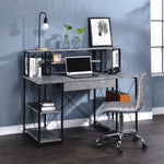 Load image into Gallery viewer, Modern Gray Finish Writing Desk With Drawer & Shelves