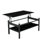 Load image into Gallery viewer, Modern Simple Lift Top Coffee Table with 2-Layer Tempered Glass