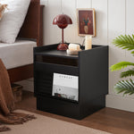 Load image into Gallery viewer, Mid Century Modern Nightstand with Charging Station and LED lights