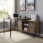 Load image into Gallery viewer, 48' Gray Oak & Black Finish L-shape Writing Desk