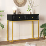 Load image into Gallery viewer, Modern Sleek Stripe Design Narrow Console Table with Storage