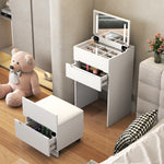 Load image into Gallery viewer, 3 in 1 Vanity Desk Small Make Up Vanity Set with open Top Mirror