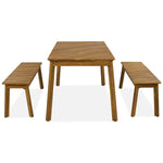 Load image into Gallery viewer, 3-Piece Acacia Wood Dining Set with Dining Table and Bench