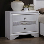 Load image into Gallery viewer, Contemporary White 1pc Nightstand Nickle Round Knob Handles