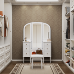 Load image into Gallery viewer, Antique Makeup Vanity Desk with Triple Mirror