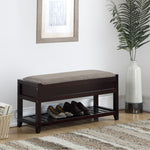 Load image into Gallery viewer, Gray Fabric Storage Shoe Bench With Lift-Up Seat Cushion