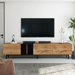 Load image into Gallery viewer, Modern Media Console Table TV Stand for 80'' TV with 3 Doors