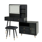 Load image into Gallery viewer, Modern Black Makeup Vanity Desk with Mirror & Lights