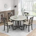 Load image into Gallery viewer, Solid Wood Kitchen Room Gray Dining Table with 4 Chairs