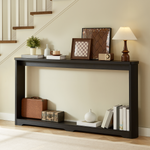 Load image into Gallery viewer, Black Corrugated Texture Storage Console Sofa Table