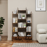 Load image into Gallery viewer, Vintage Rustic Brown Open Bookcase with 2 Drawers