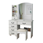 Load image into Gallery viewer, Fashion White Vanity Desk with Mirror and Adjustable Lighting