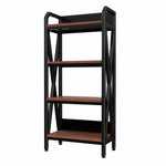 Load image into Gallery viewer, 56.30'' Bakers Rack 4-Level Storage Shelves Mental and Wooden Kitchen Shelves