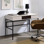 Load image into Gallery viewer, Industrial Natural and Black Writing Desk with Drawers & USB Port