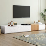 Load image into Gallery viewer, TV Stand with Faux Marble and Walnut Wood Grain Finish for TVs up to 88''
