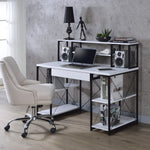 Load image into Gallery viewer, Modern White Finish Writing Desk With Drawer & Shelves