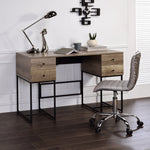 Load image into Gallery viewer, Rustic Oak & Black Finish Wirting Desk with USB Port