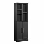 Load image into Gallery viewer, Black Brown Finish Storage Cabinet