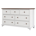 Load image into Gallery viewer, Modern Wooden Captain White Seven-Drawer Dresser
