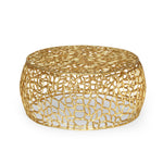 Load image into Gallery viewer, Modern Glam Mesh Coffee Table with Gold Accents and Aluminum Frame