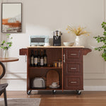 Load image into Gallery viewer, 54 inch Portable Wooden Kitchen Island Cart Large Capacity with 3 Drawers