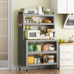 Load image into Gallery viewer, 64' Kitchen Pantry 5 Tier Metal Storage Cabinet with Wheels & DIY Hole Board