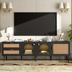 Load image into Gallery viewer, Rattan TV Stand with 3 Cabinets & 2 Drawers