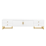 Load image into Gallery viewer, Modern White TV Stand with Storage for 65 Inch TV