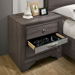 Load image into Gallery viewer, Contemporary Gray 1pc Nightstand Nickle Round Knob Handles