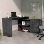 Load image into Gallery viewer, L-Shaped Home Office Desk With Two Shelves Single Door Cabinet
