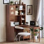 Load image into Gallery viewer, 90 Degree Rotating Desktop Office Computer Desk with Storage Drawer & Shelves