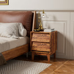 Load image into Gallery viewer, 2 Set Nightstands Features Vintage-style and Bevel Design
