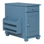 Load image into Gallery viewer, Vintage Navy Blue End Table Flip Top Side Table with USB Ports