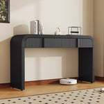 Load image into Gallery viewer, Modern Black Console Table with 2 Storage Drawers