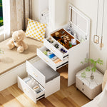 Load image into Gallery viewer, 23.6'' Wide 3 in 1 Vanity Desk Makeup Vanity Table with Flip Top Light