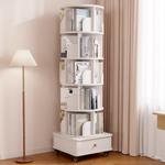 Load image into Gallery viewer, 360 Display 6 Tier Corner Bookshelf with Drawer for Small Space
